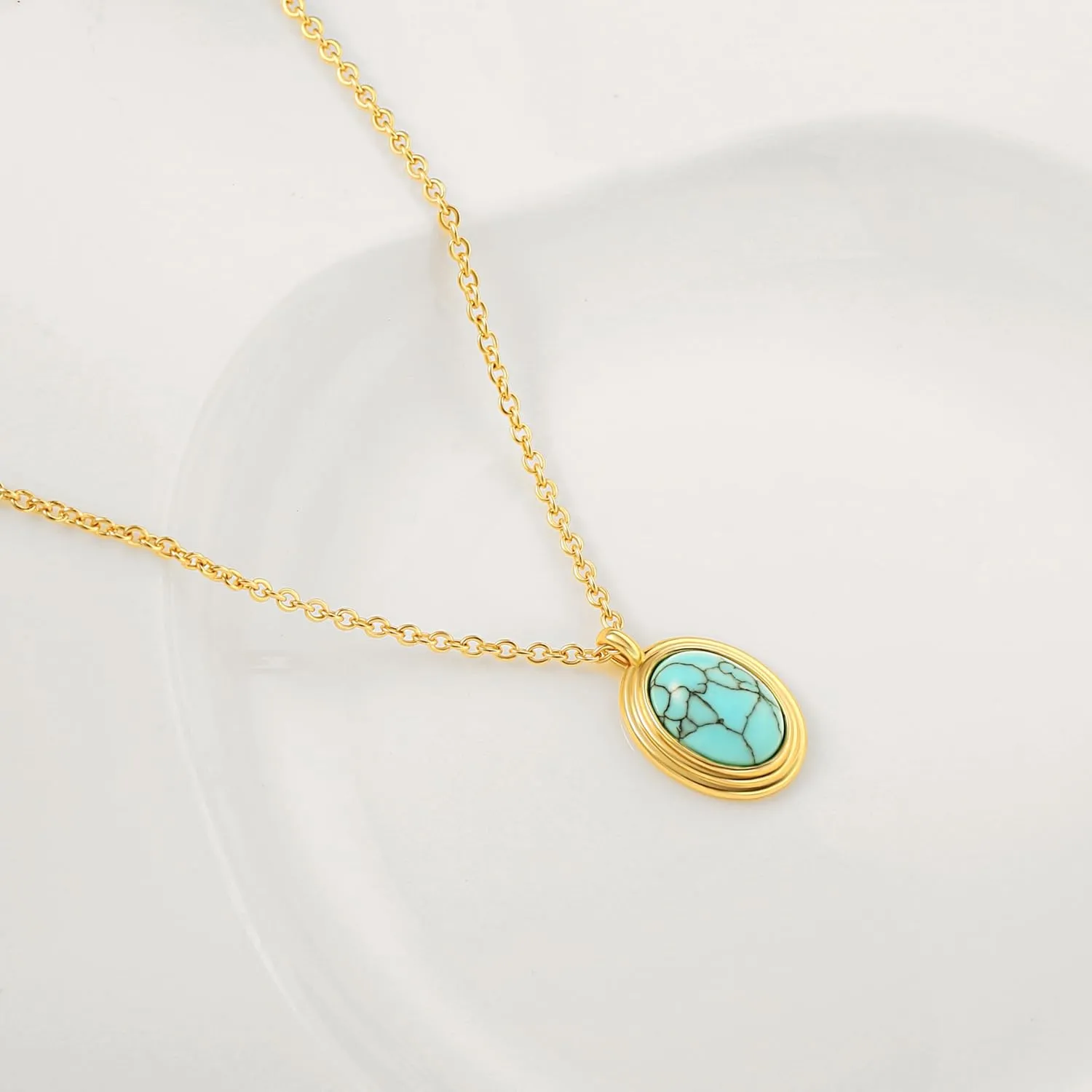 Aobei Pearl 18K Gold Moon Star Lion Evil Eye Love Heart Cross Pendant Necklace Medallion Paperclip Chian Choker Layering Jewery for Women