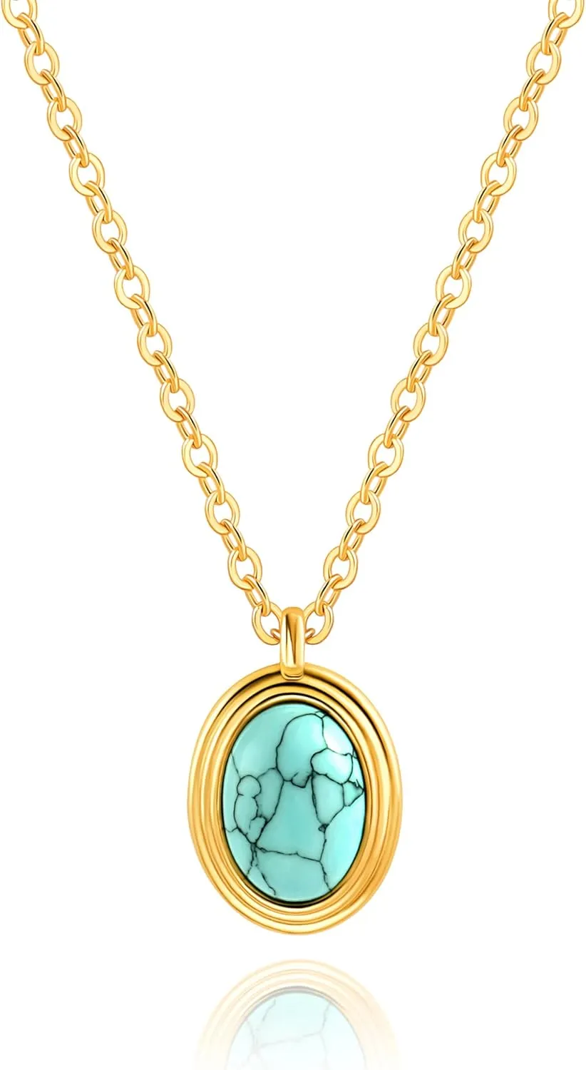 Aobei Pearl 18K Gold Moon Star Lion Evil Eye Love Heart Cross Pendant Necklace Medallion Paperclip Chian Choker Layering Jewery for Women