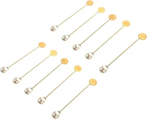 ARTIBETTER 2sets Men Women Lapel Pin for Suits Pearl Brooch Pin Clothes Brooch Clips Party and Daily Wear Clip 10pcs*2