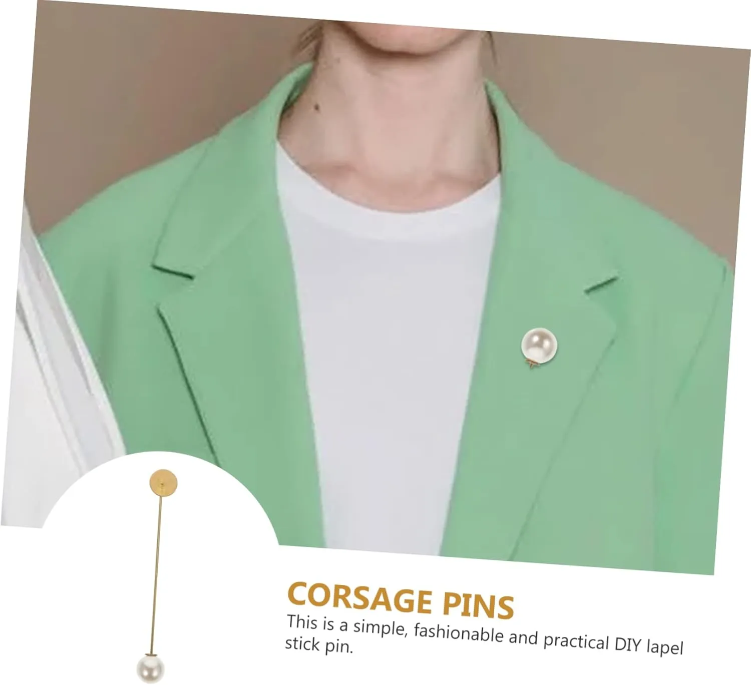 ARTIBETTER 2sets Men Women Lapel Pin for Suits Pearl Brooch Pin Clothes Brooch Clips Party and Daily Wear Clip 10pcs*2