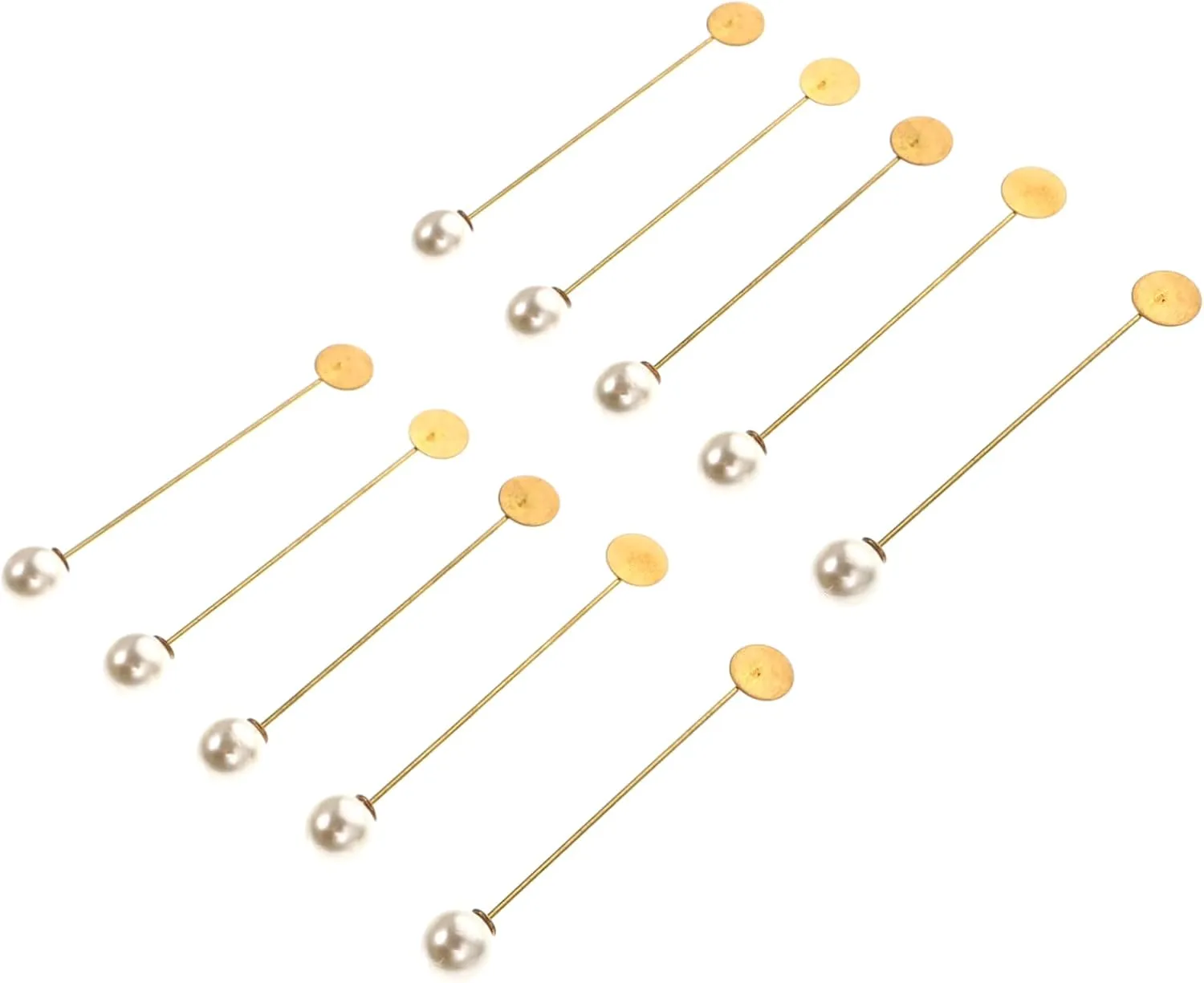 ARTIBETTER 2sets Men Women Lapel Pin for Suits Pearl Brooch Pin Clothes Brooch Clips Party and Daily Wear Clip 10pcs*2