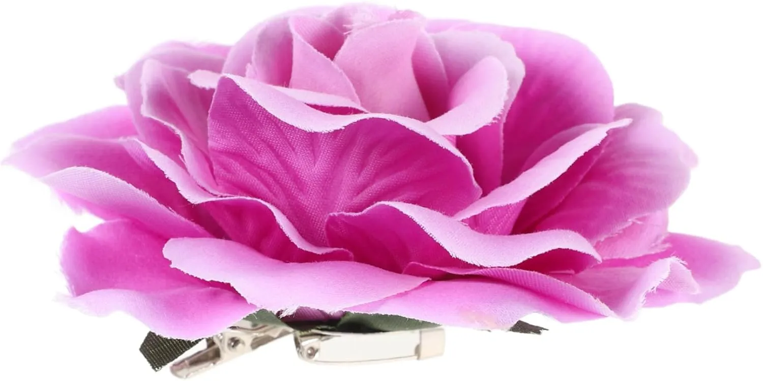 Artificial Rose Flower Hair Clip Vibrant Simulation Brooch for Women Versatile Floral Accessory for