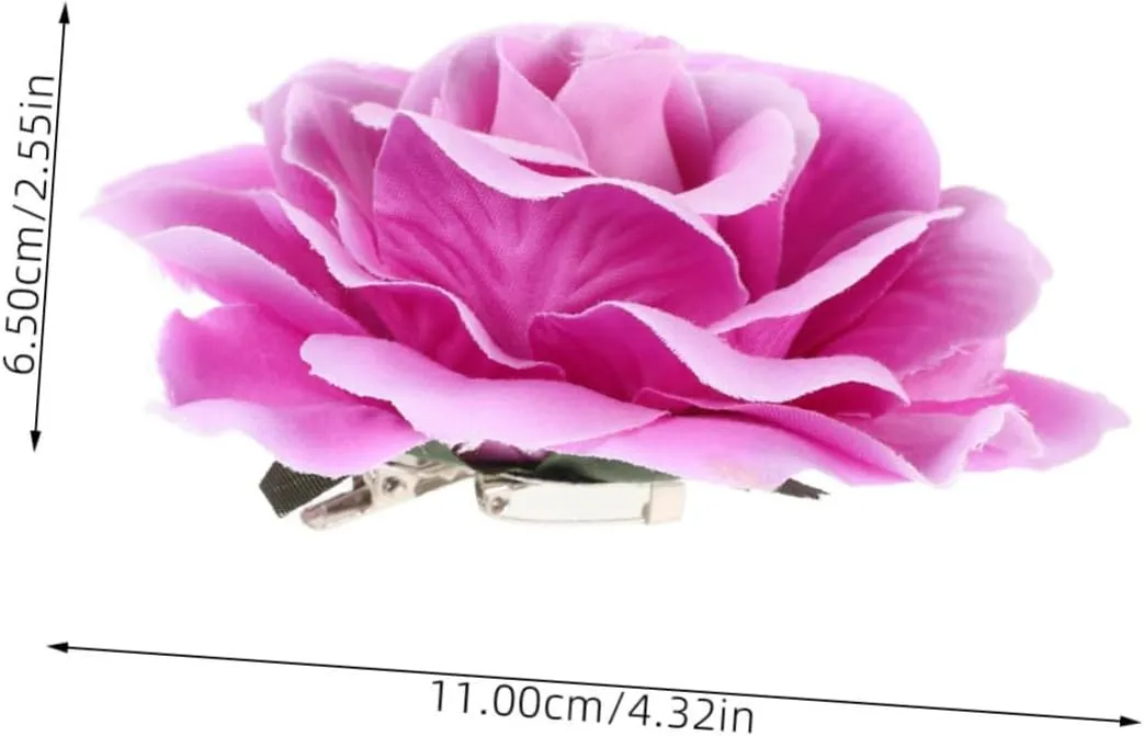 Artificial Rose Flower Hair Clip Vibrant Simulation Brooch for Women Versatile Floral Accessory for
