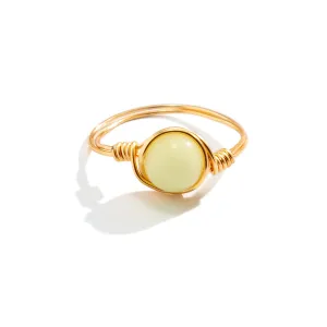 Artistic Glow Ring Needle in Vienna - Women's Alloy Ring with Luminous Pastoral Elements