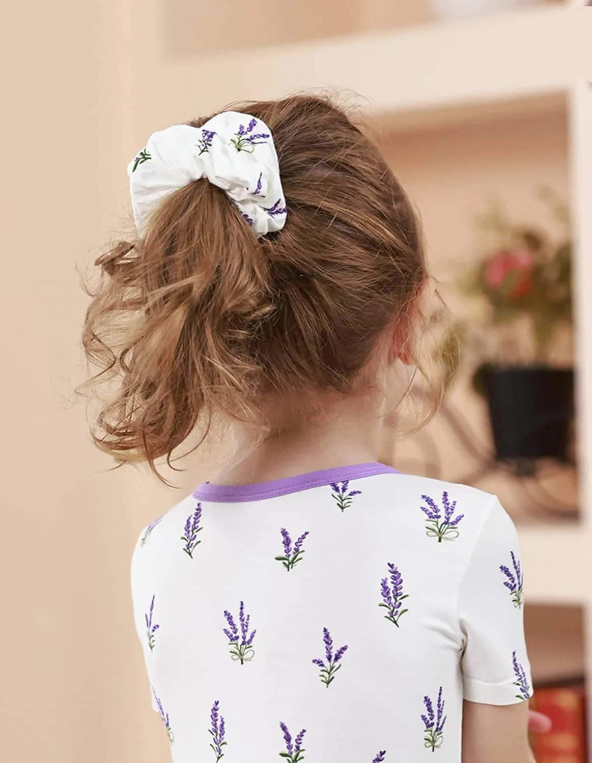 Baby Girls Hair Scrunchies Hair Ties for Girl Kids 3PCS Hair Accessories Toddler Infants Kids Elastics, Lavender/Heart/Cherry