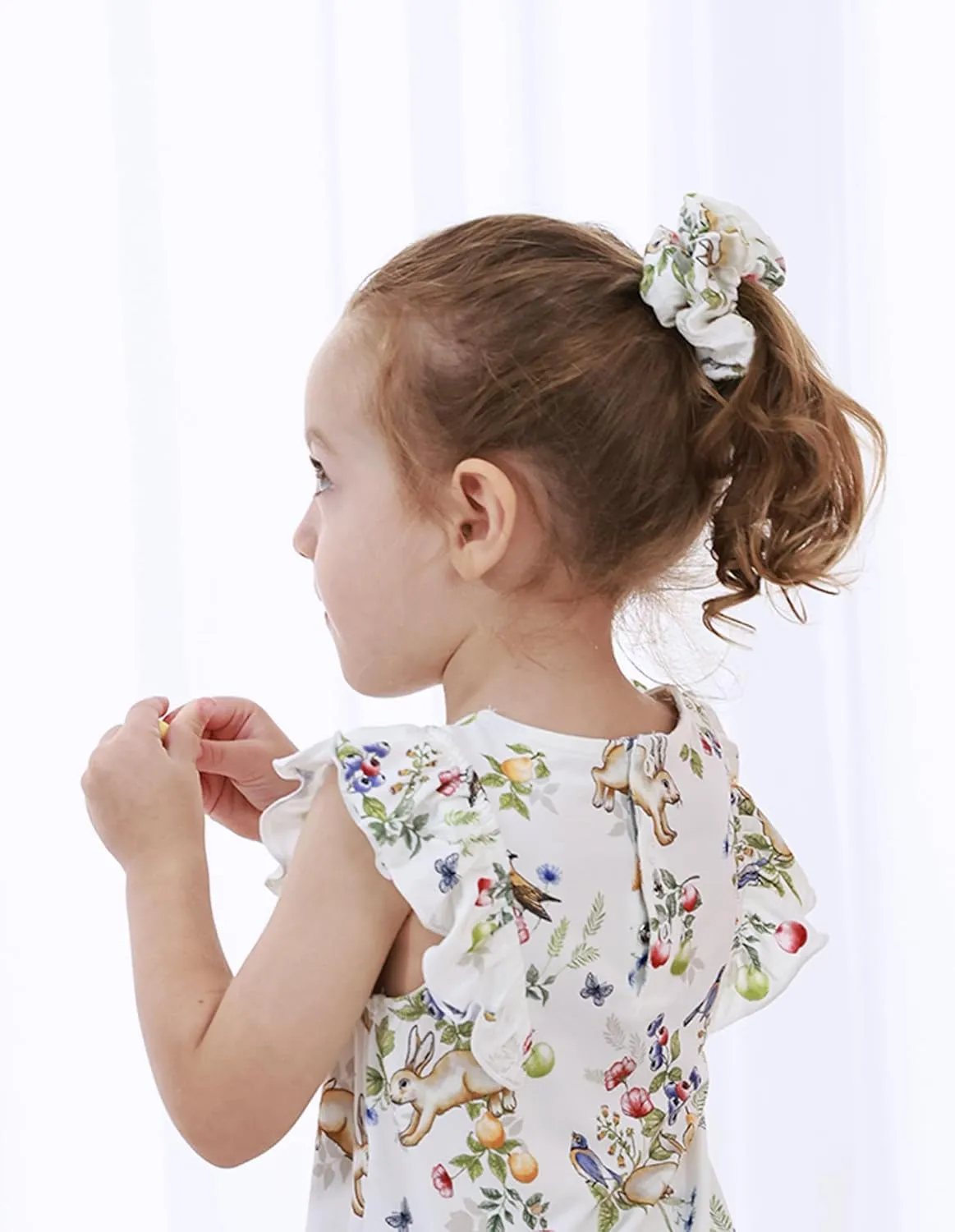 Baby Girls Hair Scrunchies Hair Ties for Girl Kids 3PCS Hair Accessories Toddler Infants Kids Elastics, Leopard/Rabbit/Star