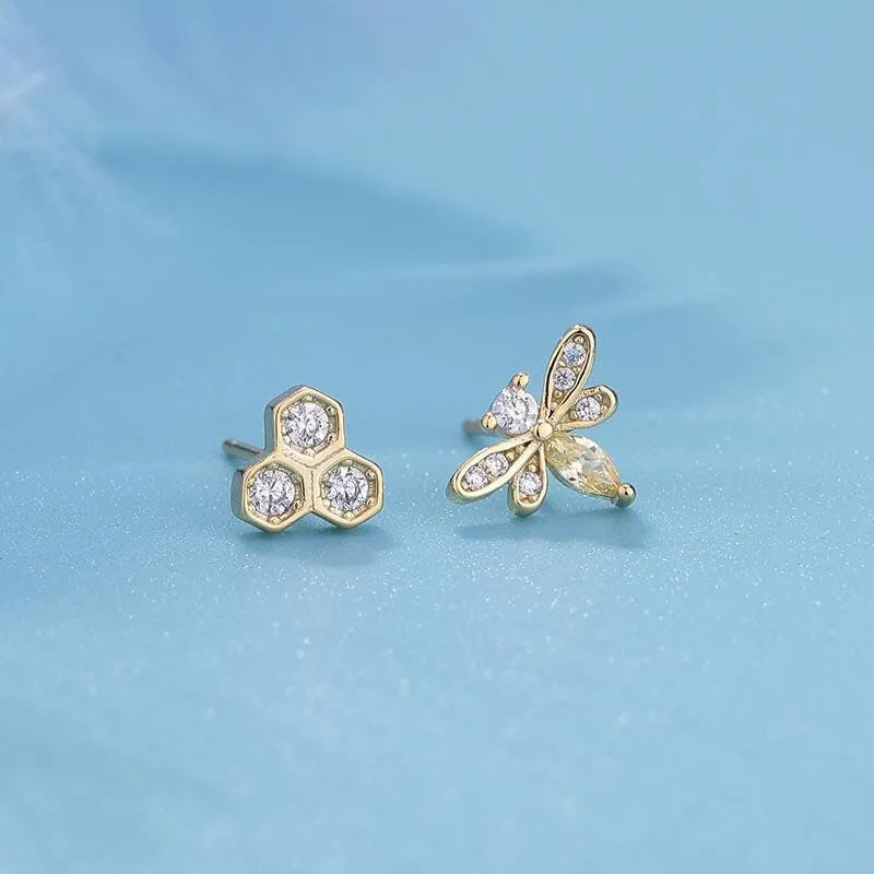 Bee & Honeycomb Earring Set