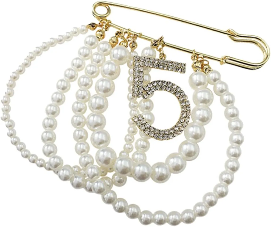 BESPORTBLE Luxury Multilayer Figure Brooch Pearl Tassel Pendant Safe and Reliable for Party Wear