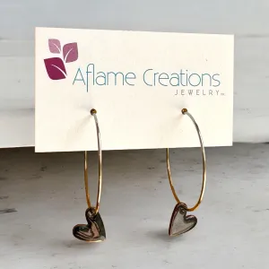 Black Heart Hoop Earrings