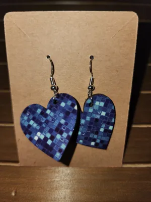 Blue speckle effect earrings