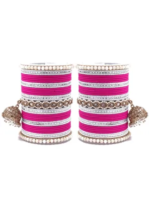 Bollywood Style jhumki Kundan Pearl Tassel Bangles Set