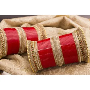 Bridal Punjabi Choora Wedding Wear Red Chuda Set
