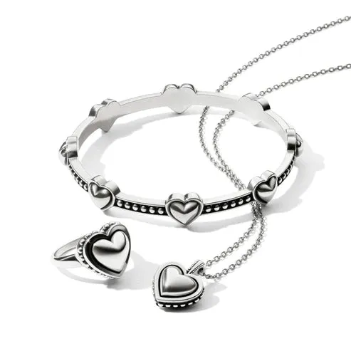Brighton | Pretty Tough Bold Heart Petite Necklace in Silver Tone
