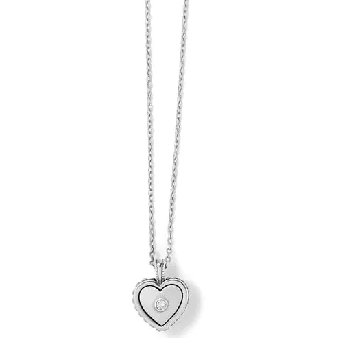 Brighton | Pretty Tough Bold Heart Petite Necklace in Silver Tone