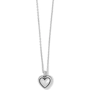 Brighton | Pretty Tough Bold Heart Petite Necklace in Silver Tone