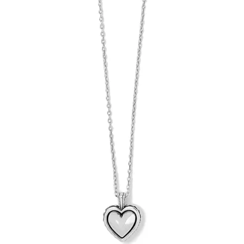 Brighton | Pretty Tough Bold Heart Petite Necklace in Silver Tone