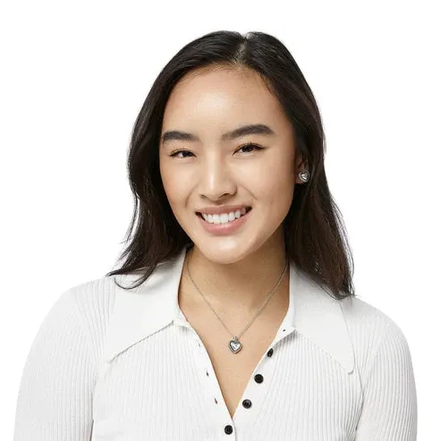 Brighton | Pretty Tough Bold Heart Petite Necklace in Silver Tone