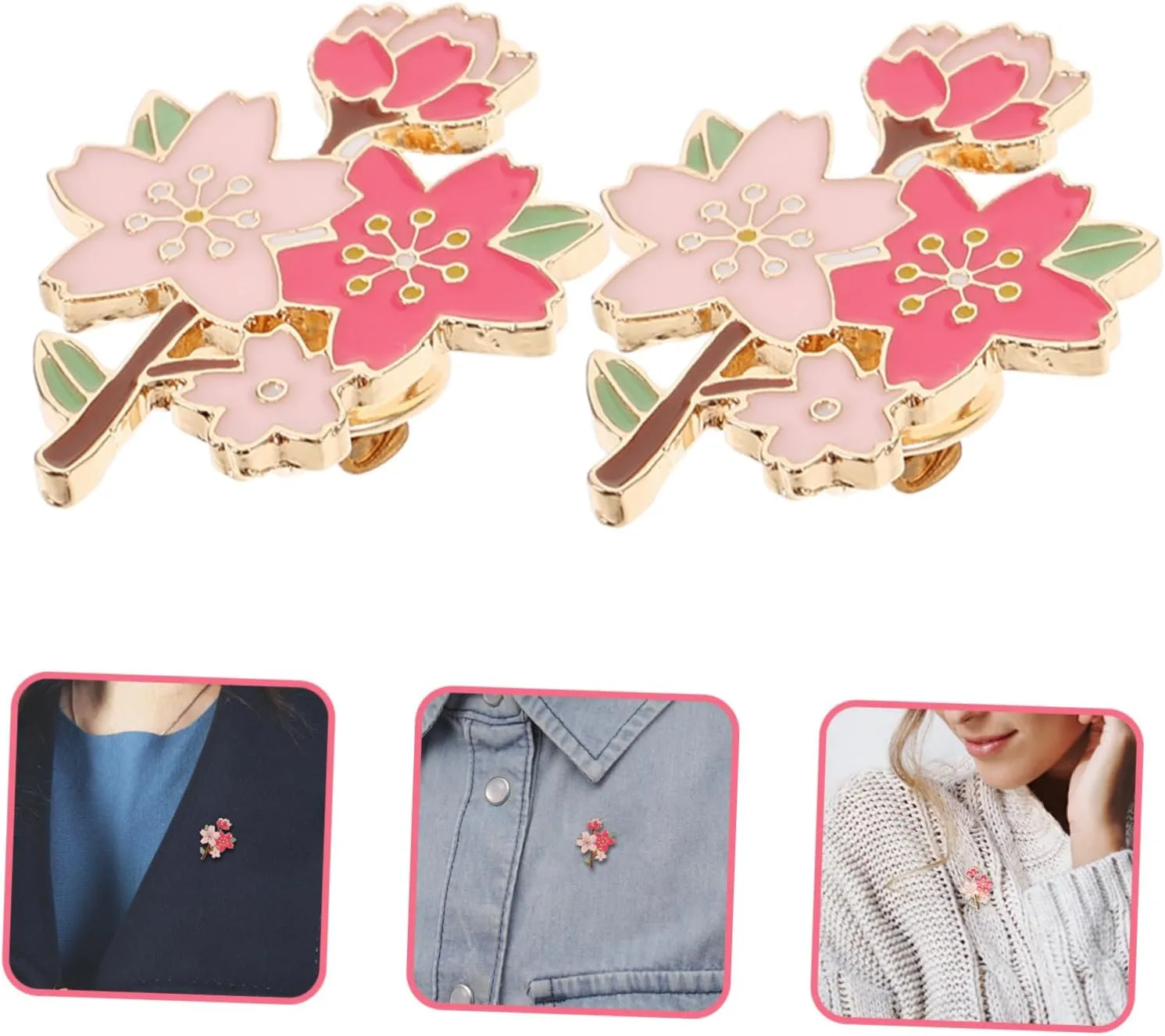 Brooch Floral Pins Back Cute Pins for Back Aesthetic Brooch Pins for Women Fashion Cherry Blossom Brooch