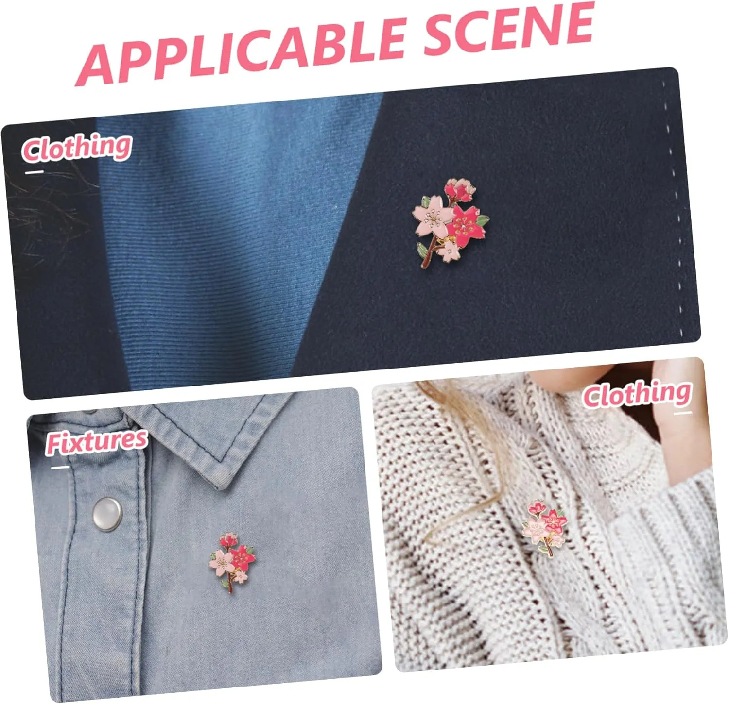 Brooch Floral Pins Back Cute Pins for Back Aesthetic Brooch Pins for Women Fashion Cherry Blossom Brooch
