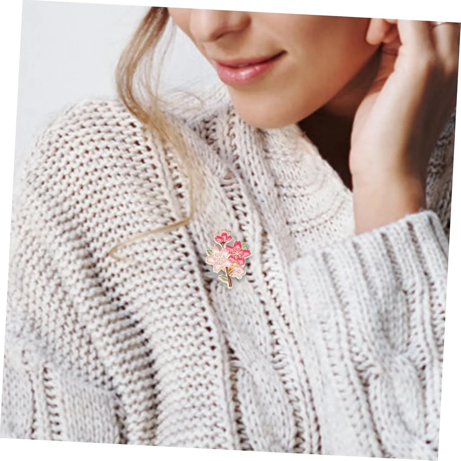 Brooch Floral Pins Cute Pins Brooches for Women Fashion Large Brooch Pin Enamel Pins Cherry Blossom