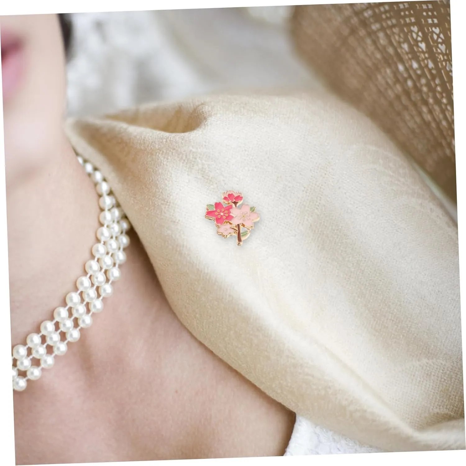 Brooch Floral Pins Cute Pins Brooches for Women Fashion Large Brooch Pin Enamel Pins Cherry Blossom