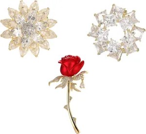 Brooch Pins For Women Fashion, Elegant Beautiful Flower Brooches Jewelry For Women Floral Brooches For Women