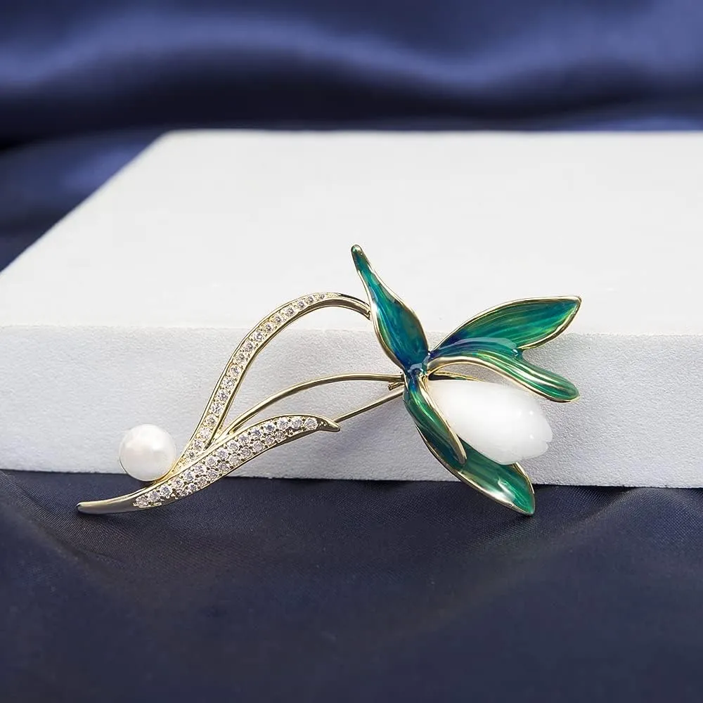 Brooches for Women, Shiny Cubic Zirconia Brooch Pins for Women Fashion Brooch Pin Broach Jewelry Gift