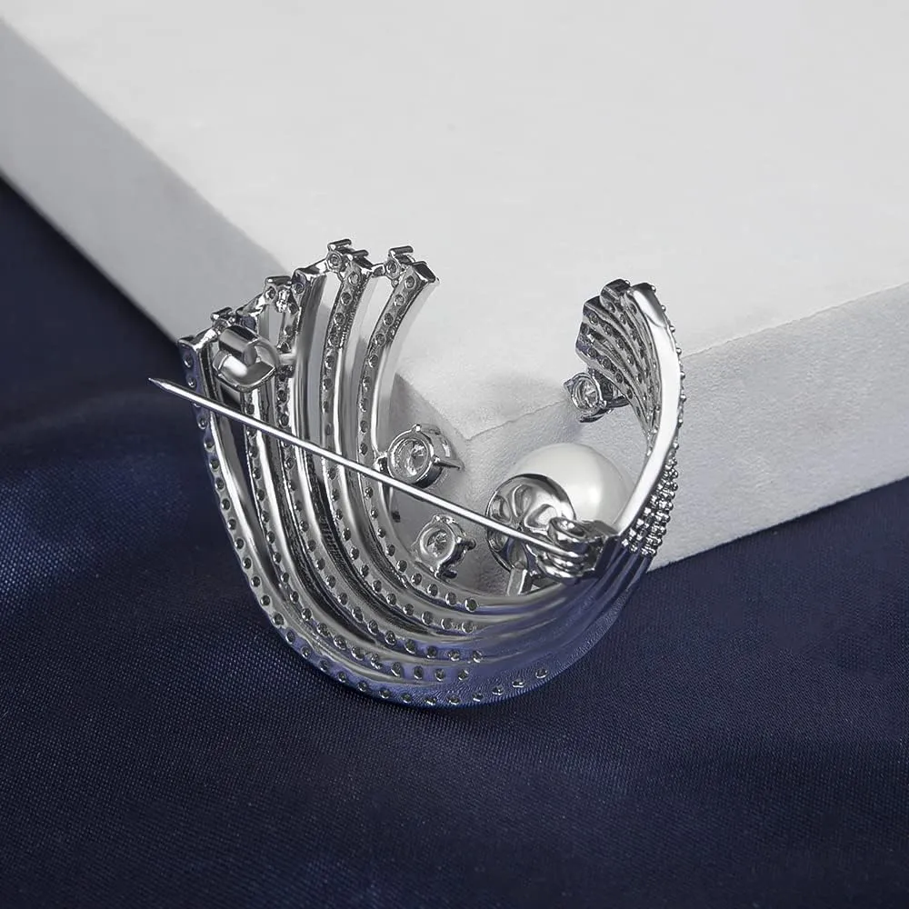 Brooches for Women, Shiny Cubic Zirconia Brooch Pins for Women Fashion Brooch Pin Broach Jewelry Gift