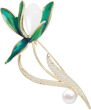 Brooches for Women, Shiny Cubic Zirconia Brooch Pins for Women Fashion Brooch Pin Broach Jewelry Gift