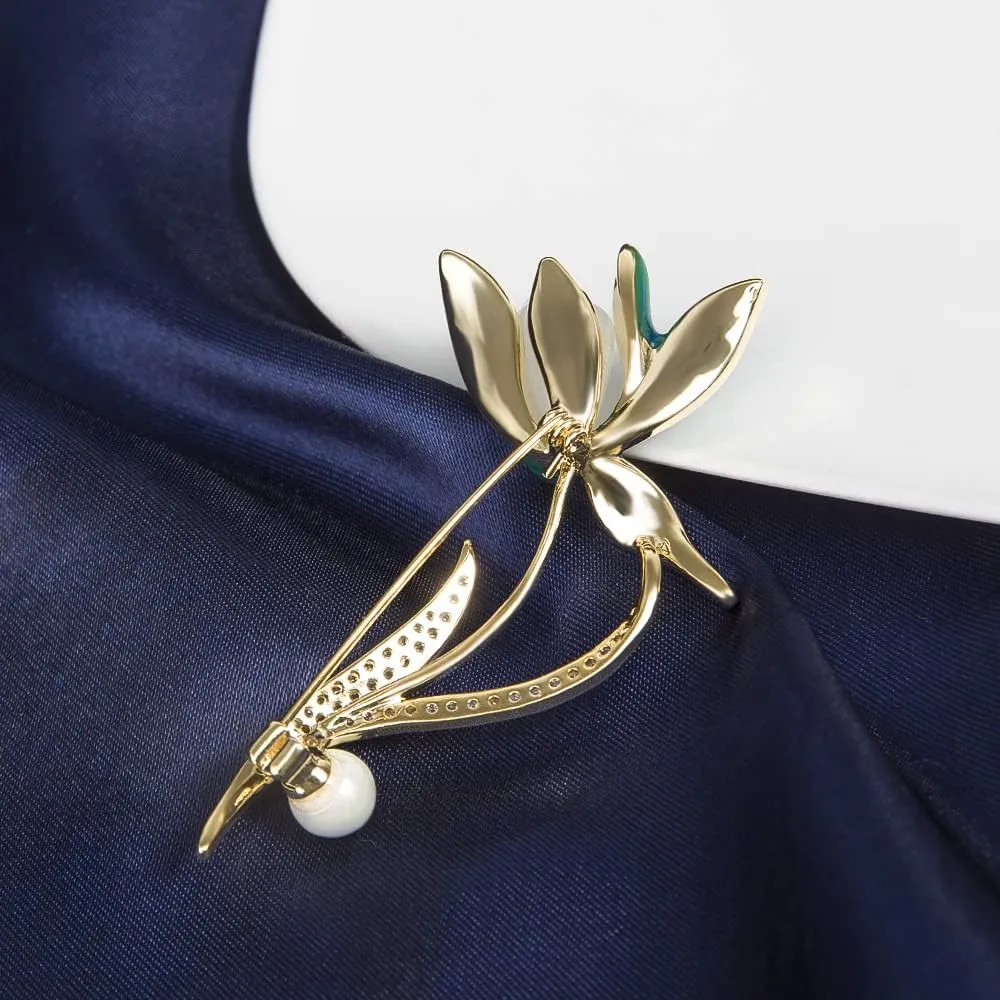 Brooches for Women, Shiny Cubic Zirconia Brooch Pins for Women Fashion Brooch Pin Broach Jewelry Gift