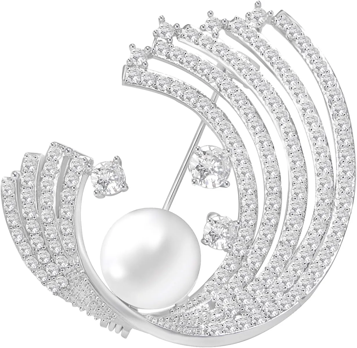 Brooches for Women, Shiny Cubic Zirconia Brooch Pins for Women Fashion Brooch Pin Broach Jewelry Gift