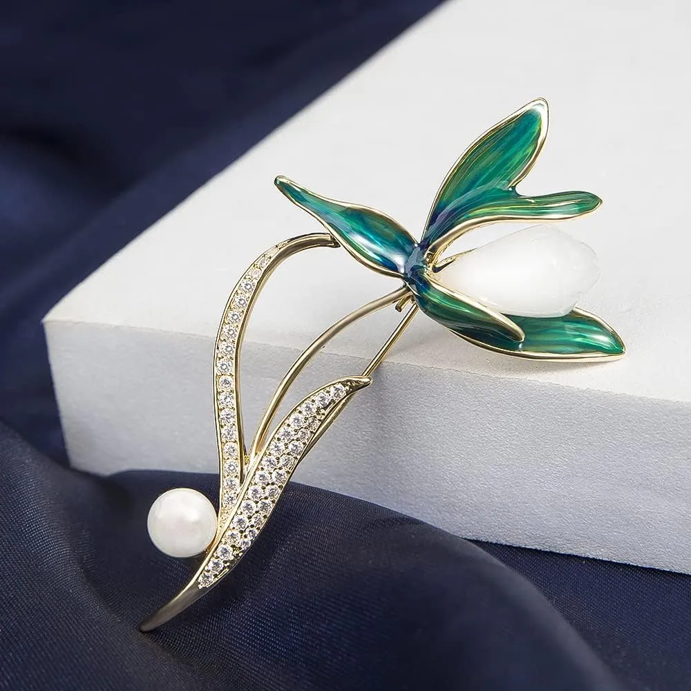 Brooches for Women, Shiny Cubic Zirconia Brooch Pins for Women Fashion Brooch Pin Broach Jewelry Gift