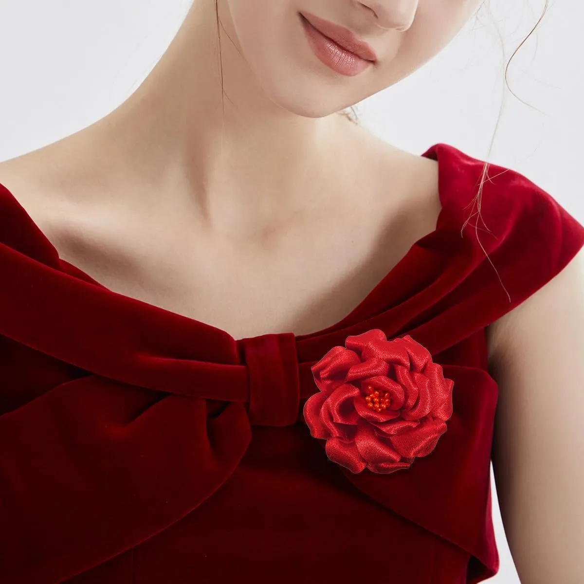 Camellia Flower Brooches and Pins for Women | Hat and Hair Pins | Flower Clips for Clothes