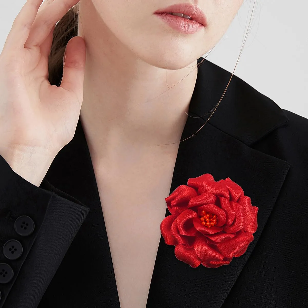Camellia Flower Brooches and Pins for Women | Hat and Hair Pins | Flower Clips for Clothes