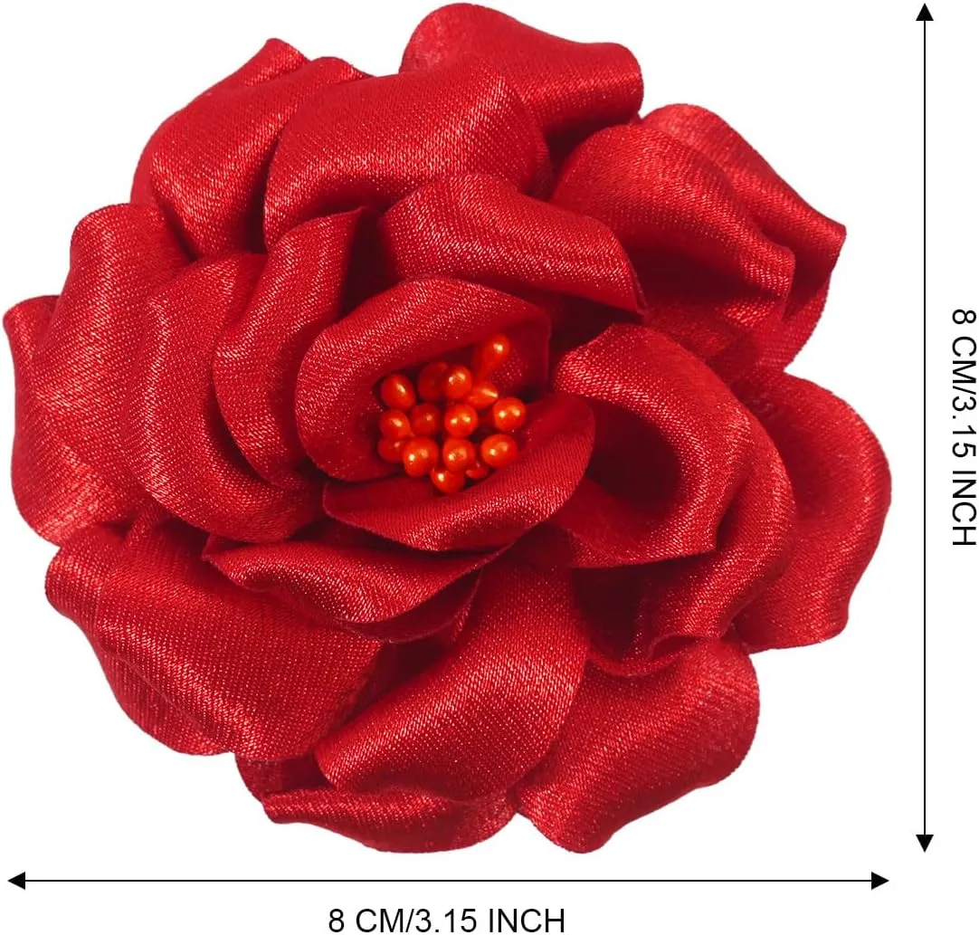 Camellia Flower Brooches and Pins for Women | Hat and Hair Pins | Flower Clips for Clothes