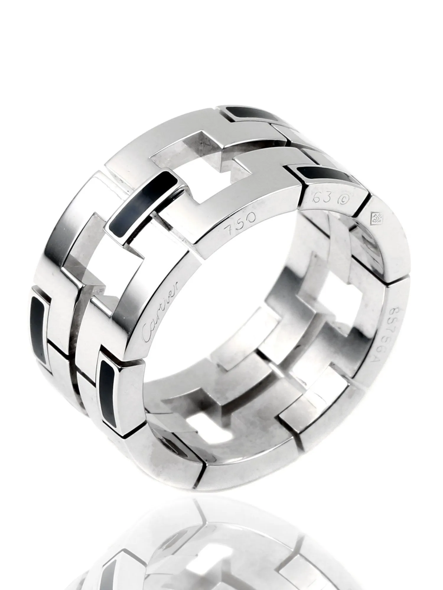 Cartier Enamel Ring in 18k White Gold