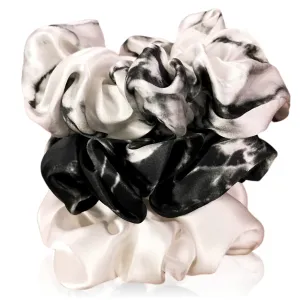 Celestial Silk Mulberry Silk Scrunchies for Hair (Black Marble, White Marble, Ivory)
