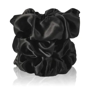 Celestial Silk Mulberry Silk Scrunchies for Hair (Black)