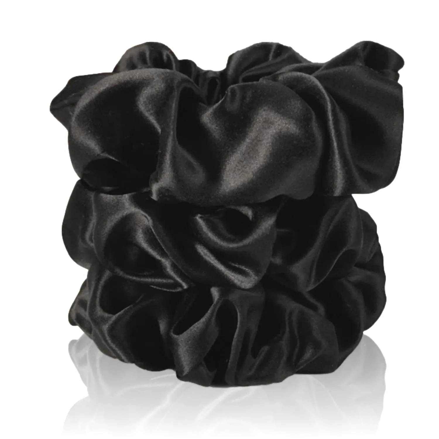 Celestial Silk Mulberry Silk Scrunchies for Hair (Black)