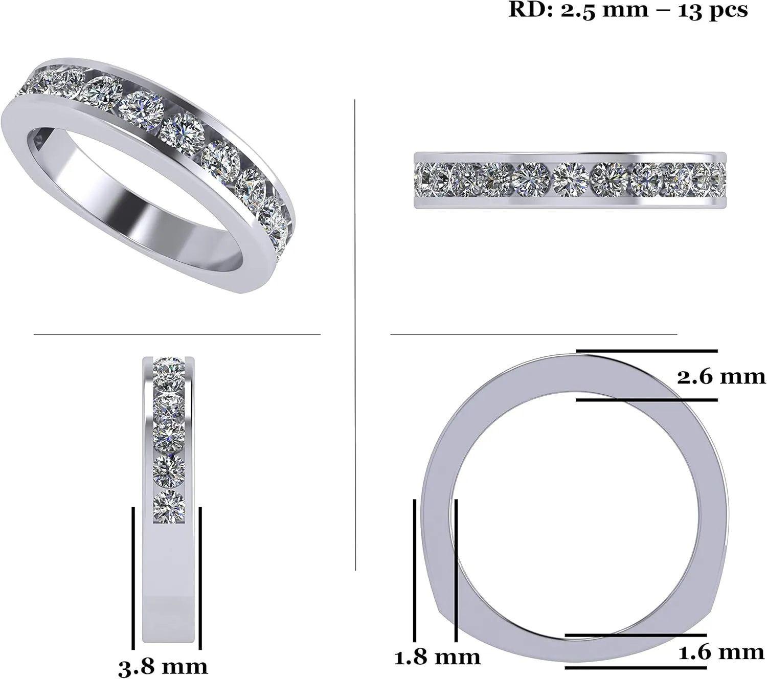 Central Diamond Center 3 Stone Past Present Future Ring also matching band your choice Gold-Silver Cz-2.50ctw & 3.50ctw