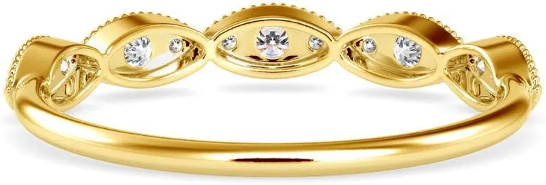 Certified Bridal Ring Studded with 15 Round Natural Diamond in 14k White/Yellow/Rose Gold Wedding Band Ring for Women on Her Wedding Celebration | Couple Promise Ring (0.28 Ct, IJ-SI)