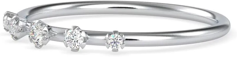 Certified Bridal Ring Studded with 5 Round Natural Diamond in 18k White/Yellow/Rose Gold Couple Promise Ring for Women | Wedding Band Ring for Her | Wedding Jewelry (0.08 Cttw, IJ-SI)