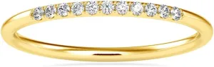 Certified Channel Setting Ring Studded with 11 pcs Round Cut Natural Diamond in 18k White/Yellow/Rose Gold Wedding Band Ring for Women | Bridal Ring for Her | Couple Promise Ring (0.07 Ct, IJ-SI)