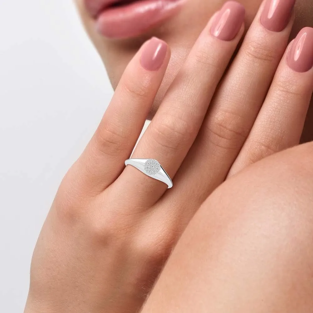 Certified Engagement Ring Studded with 22 Round Natural Diamond in 18k White/Yellow/Rose Gold Anniversary Ring for Women | Couple Promise Ring for Her | Engagement Jewelry (0.93 Cttw, IJ-SI)