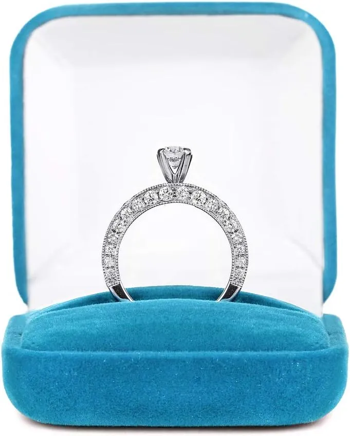Certified Engagement Ring Studded with 22 Round Natural Diamond in 18k White/Yellow/Rose Gold Anniversary Ring for Women | Couple Promise Ring for Her | Engagement Jewelry (0.93 Cttw, IJ-SI)