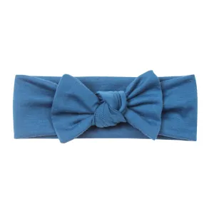 Children Headwrap Toddler Infant Baby Boys Girls Stretch Solid Bow Hairband Headwear Headband 0-3 Years (Navy, One Size)