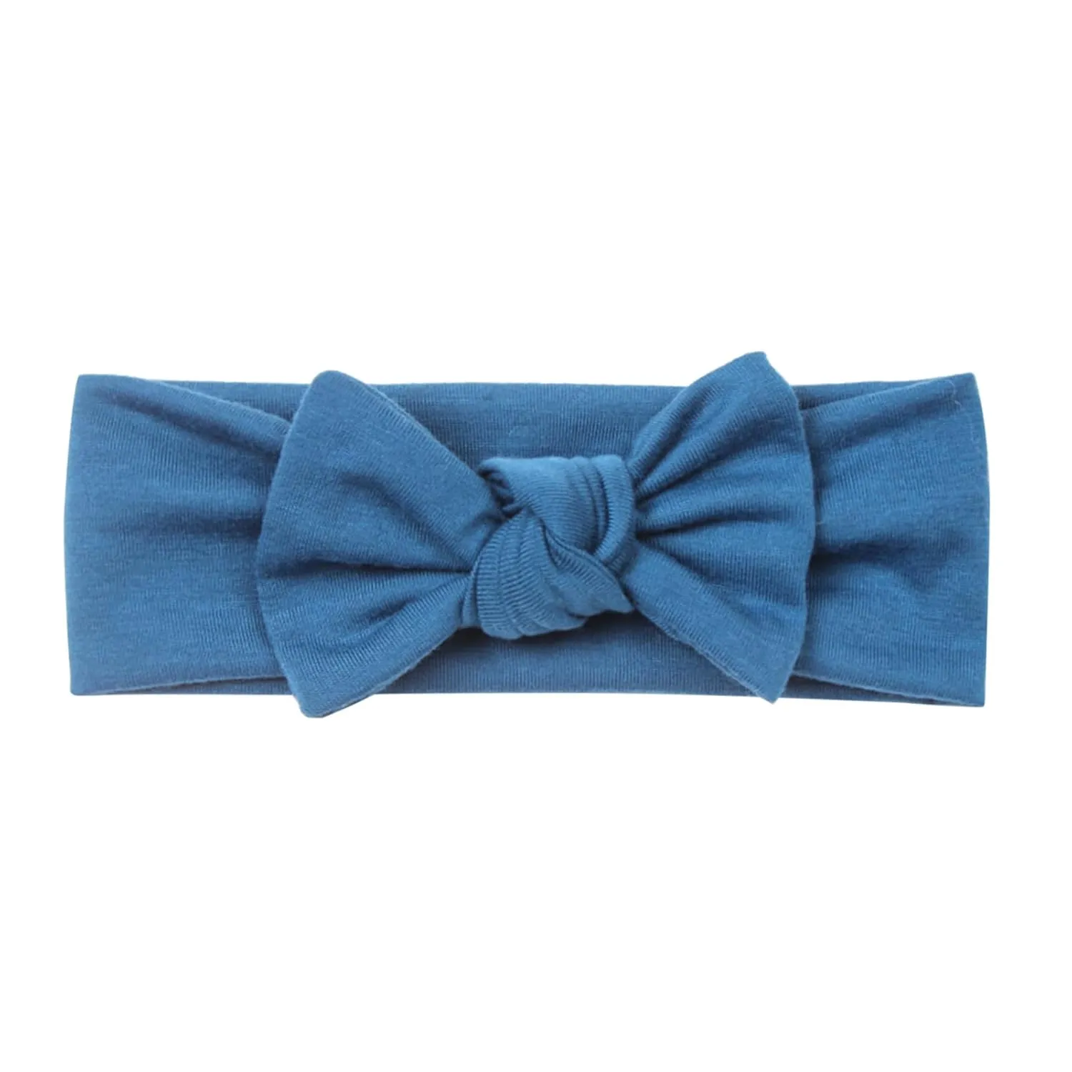 Children Headwrap Toddler Infant Baby Boys Girls Stretch Solid Bow Hairband Headwear Headband 0-3 Years (Navy, One Size)