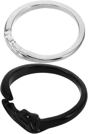 CLISPEED 2pcs Adjustable Angel Devil Couples Rings Creative Fashion Jewelry for Him Her Lightweight Matching Decor for Daily Wear Valentine Day