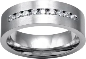 Couples Matching Rings Engagement Ring Titanium Wedding Band for Women Men Simulated Diamond Anniversary Ring