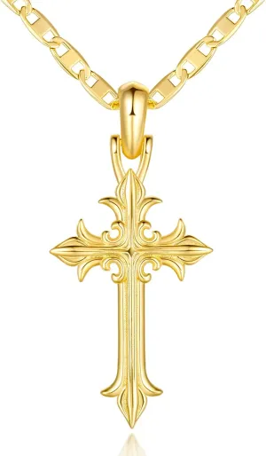Cross Necklace for Women 14K Gold Cross Necklaces for Women Gold Chain Necklace Womens Mariner Womens Pendant Necklaces 30mm